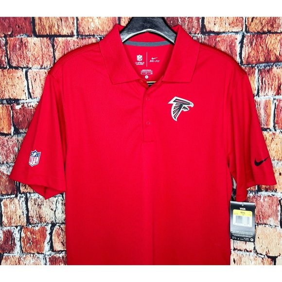 NWT Atlanta Falcons NFL Nike Dri-Fit Performance Men’s Red Small Polo Shirt - Picture 1 of 6